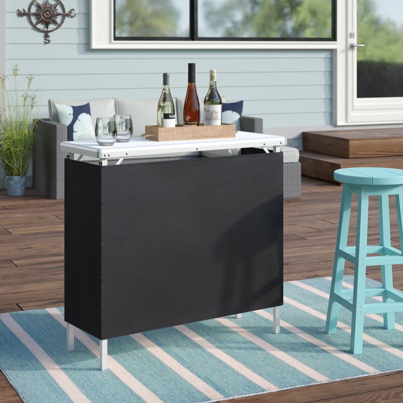 Portable Pop-Up Bar good Table w/ Carrying Case, Removable Skirt